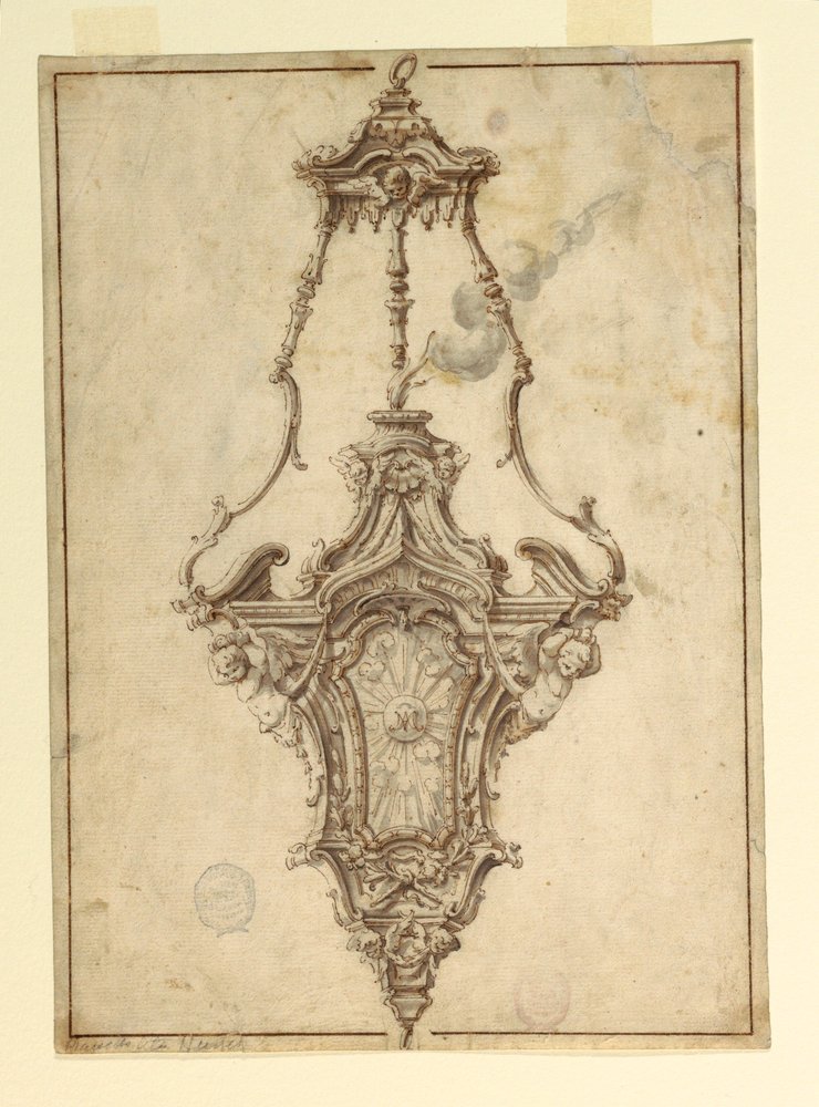 Dessin, conception d'un encensoir, 1725-1750