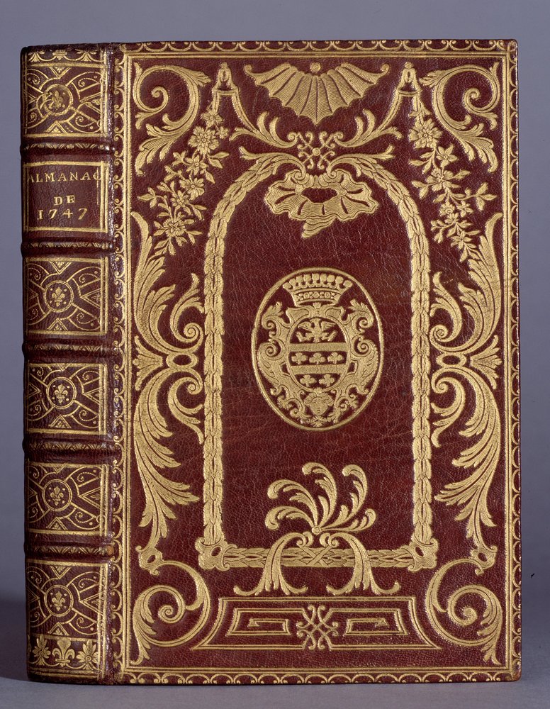 Couverture de livre, reliure avec ornements variés aux armes de la famille Cotte d