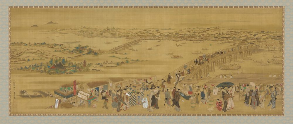 Pont de Ryogoku, période Edo - Utagawa Toyoharu