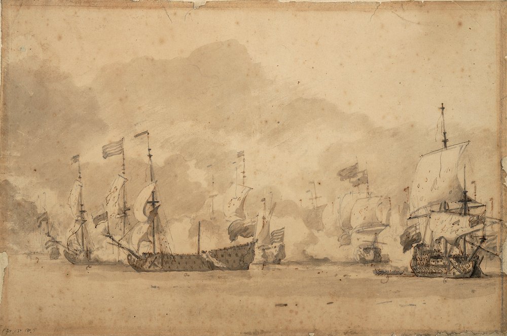 La bataille de Texel (Kijkduijn) 11-21 août 1673, c.1673 - Willem van de Velde the Younger
