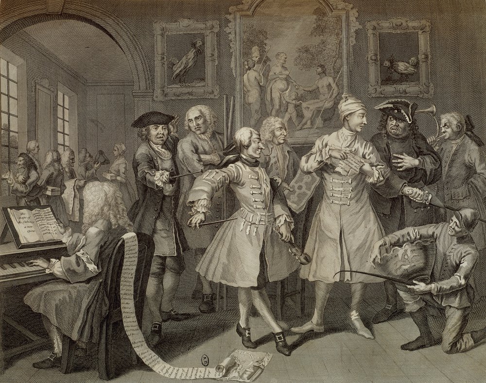 Tom Rakewell entouré d