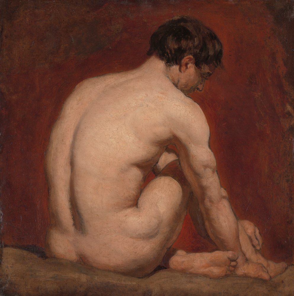 Nu masculin, agenouillé, de dos - William Etty