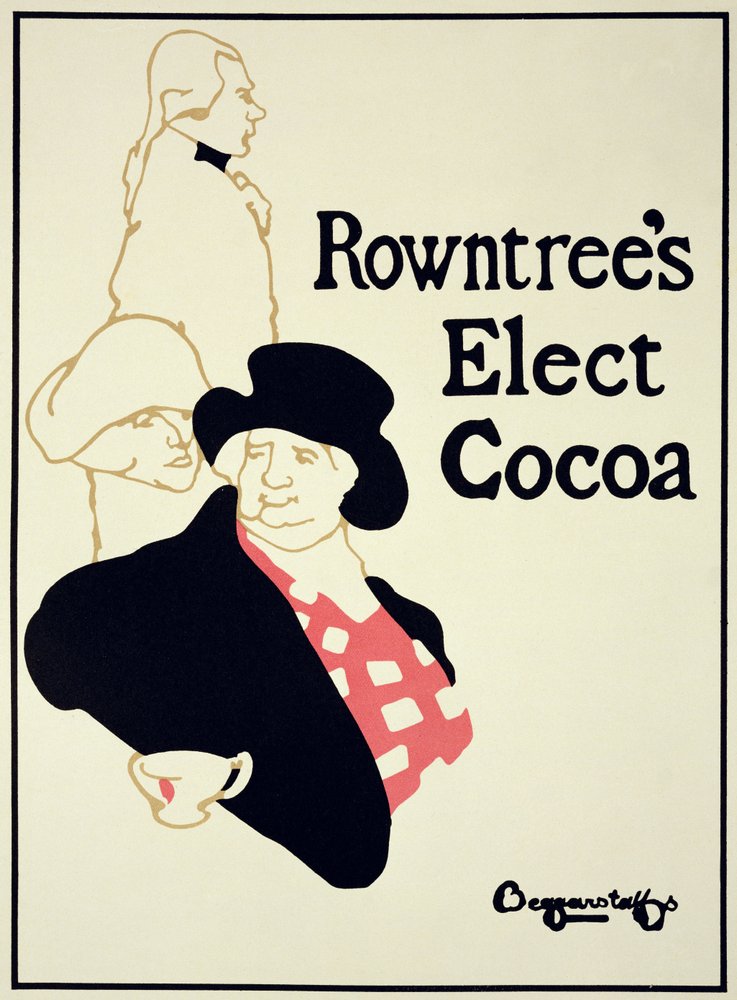 Reproduction d'une affiche publicitaire pour 'Rowntree's Elect Cocoa'