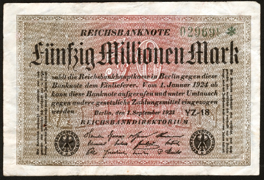 Billet de 50 millions de marks, Allemagne - . .