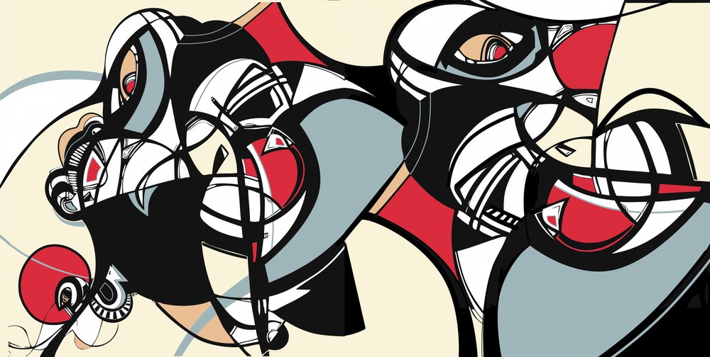 Visages cubistes abstraits - Alejandra Winkhaus