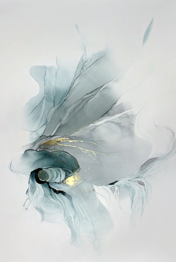 Tourbillon doré et bleu sarcelle - Alevtina Shelest