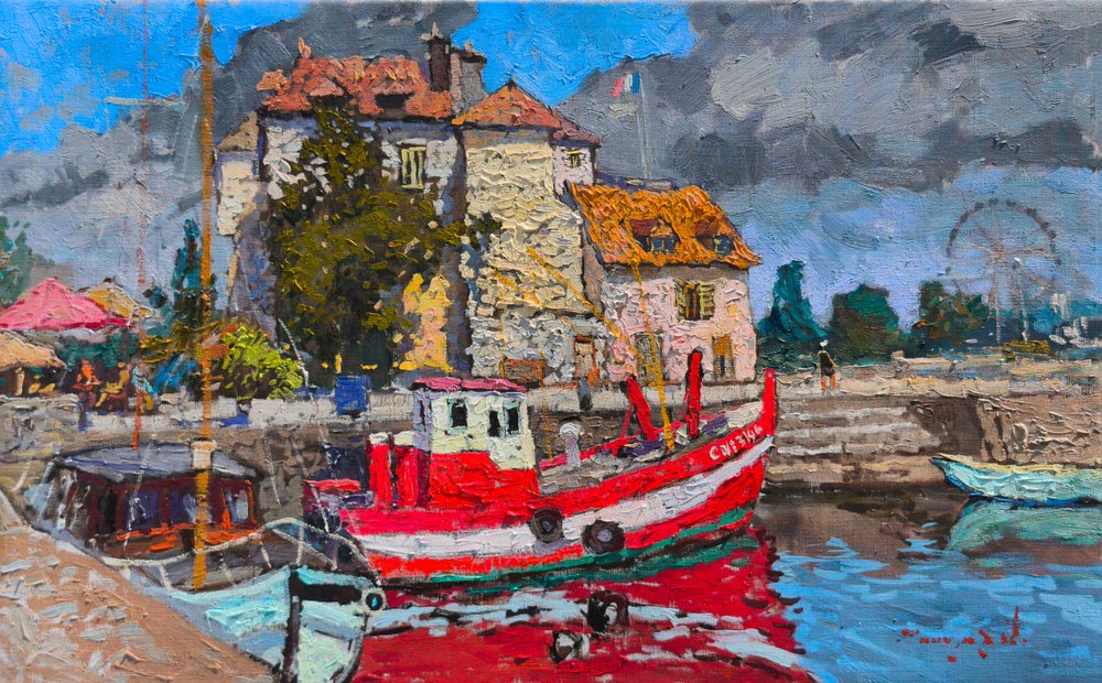 Un bateau de pêche coloré dans le port - Alexander Shandor