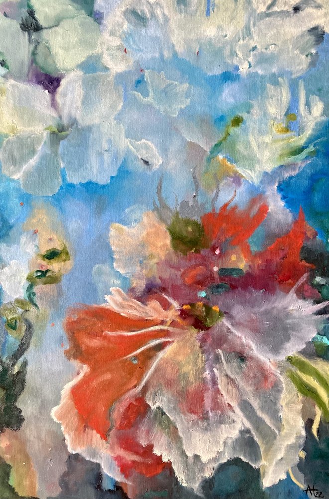 Fleurs impressionnistes aux couleurs vives