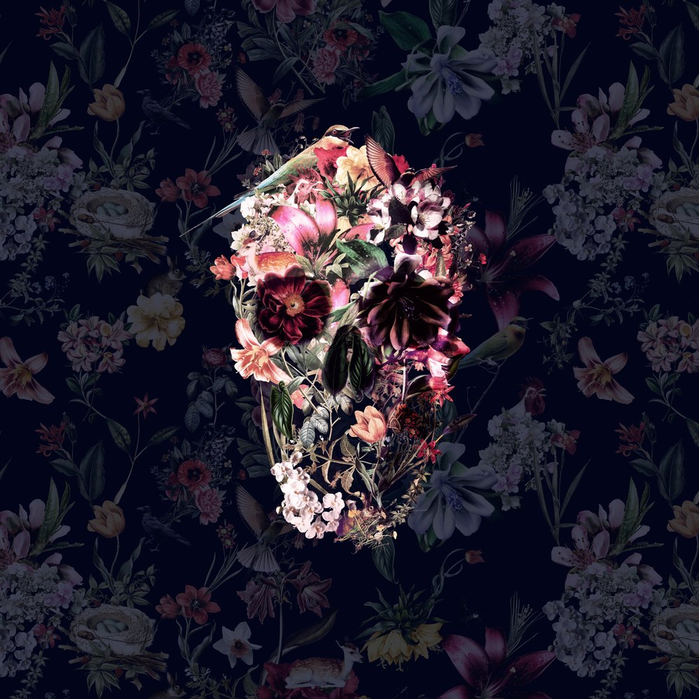 Crâne floral gothique - Ali Gulec