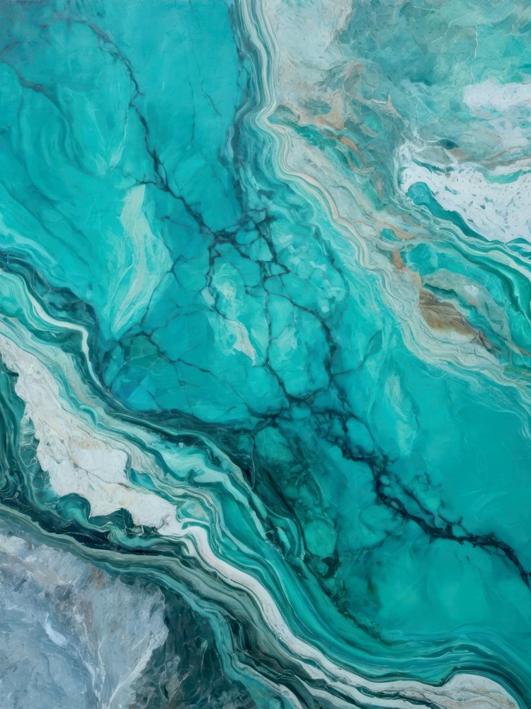 Motifs abstraits aux tourbillons turquoise - Alpenglow Workshop
