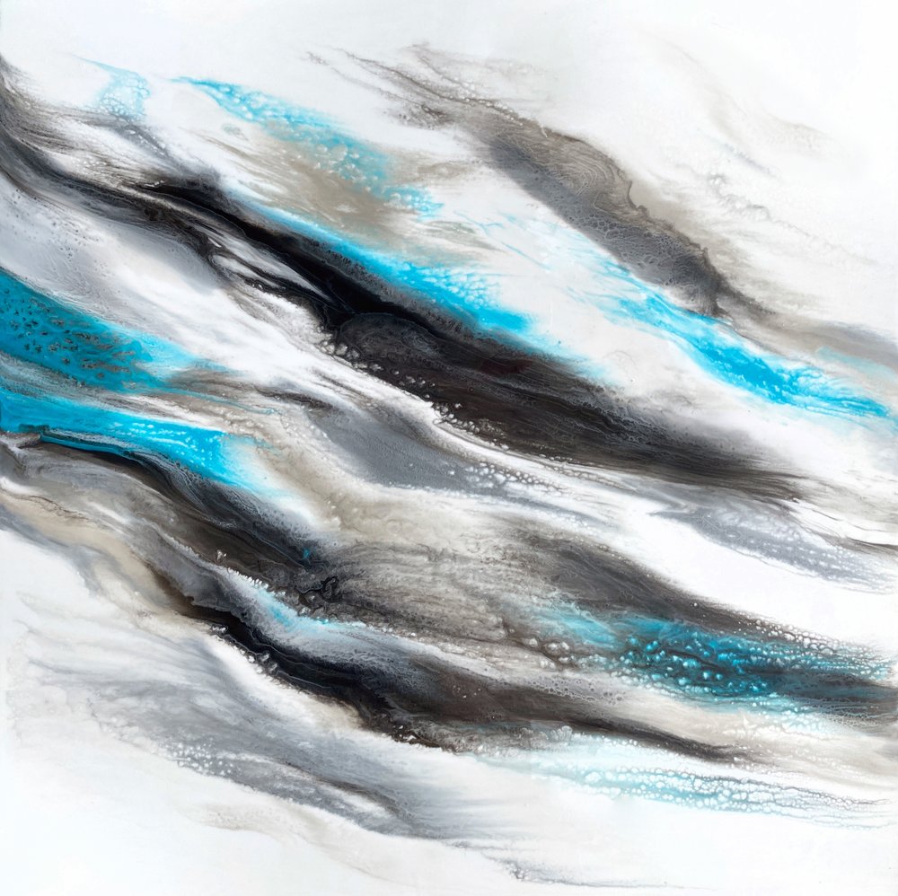 Abstrait aux nuances de bleu sarcelle - Alyson Storms