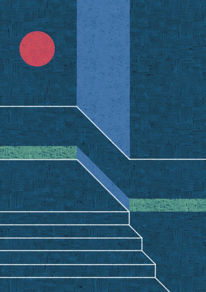 Cercle rouge, marches bleues - Amy Louise Baker