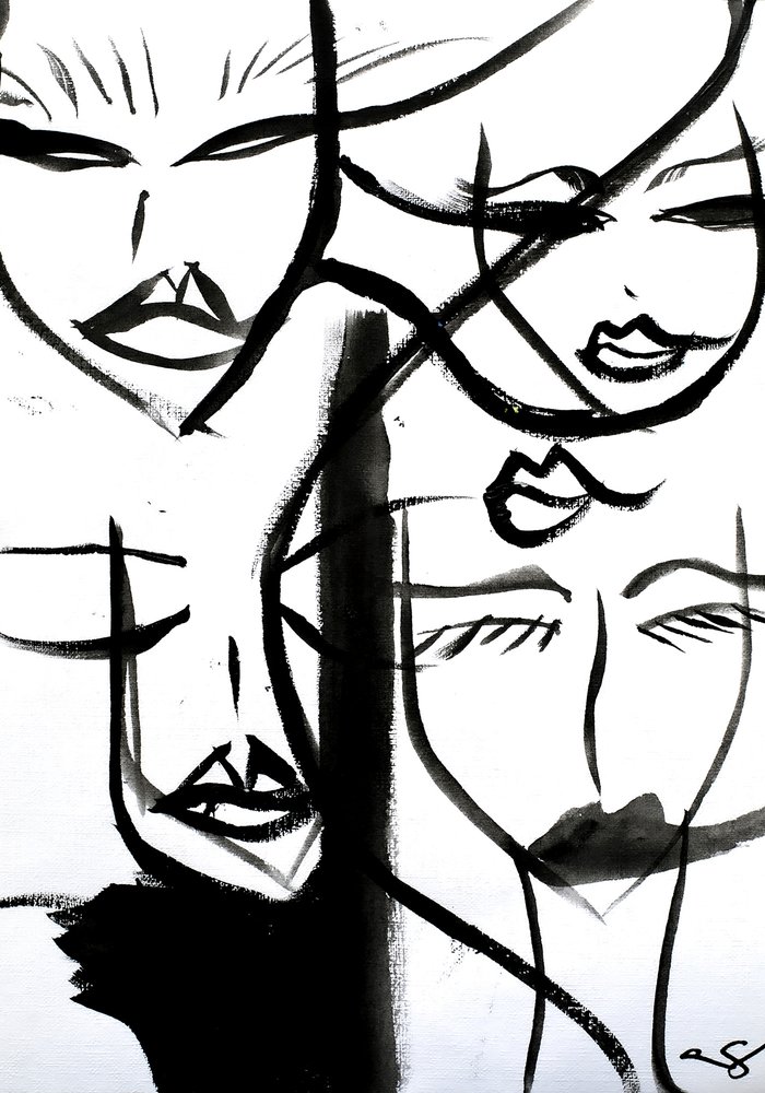 Visages abstraits à l