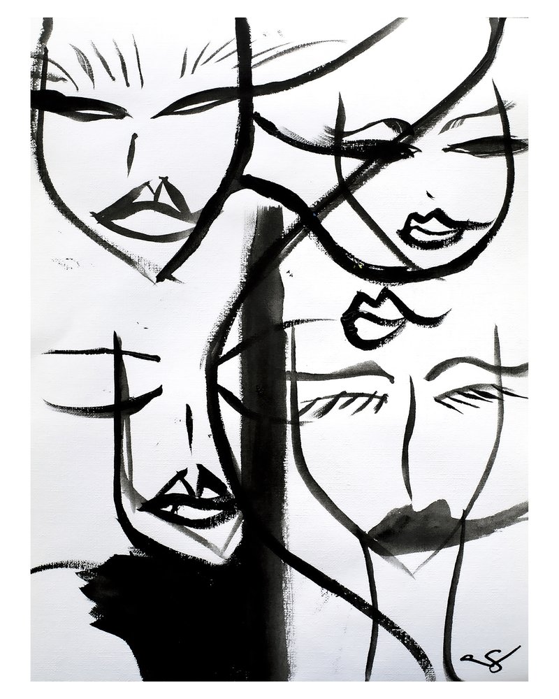 Visages de femmes abstraits - Amy Straley