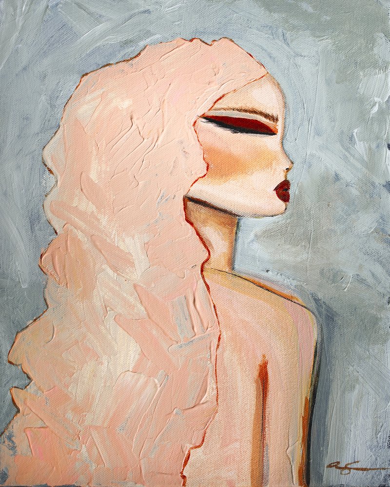 Portrait chic aux cheveux roses - Amy Straley