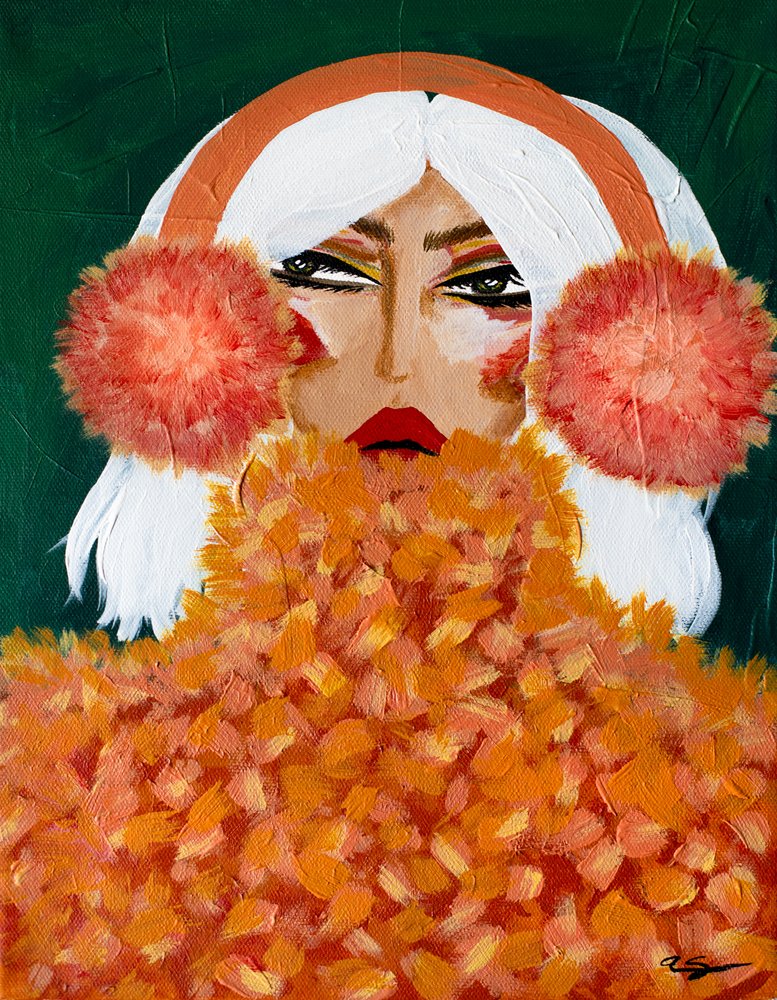 Cache-oreilles orange glamour - Amy Straley