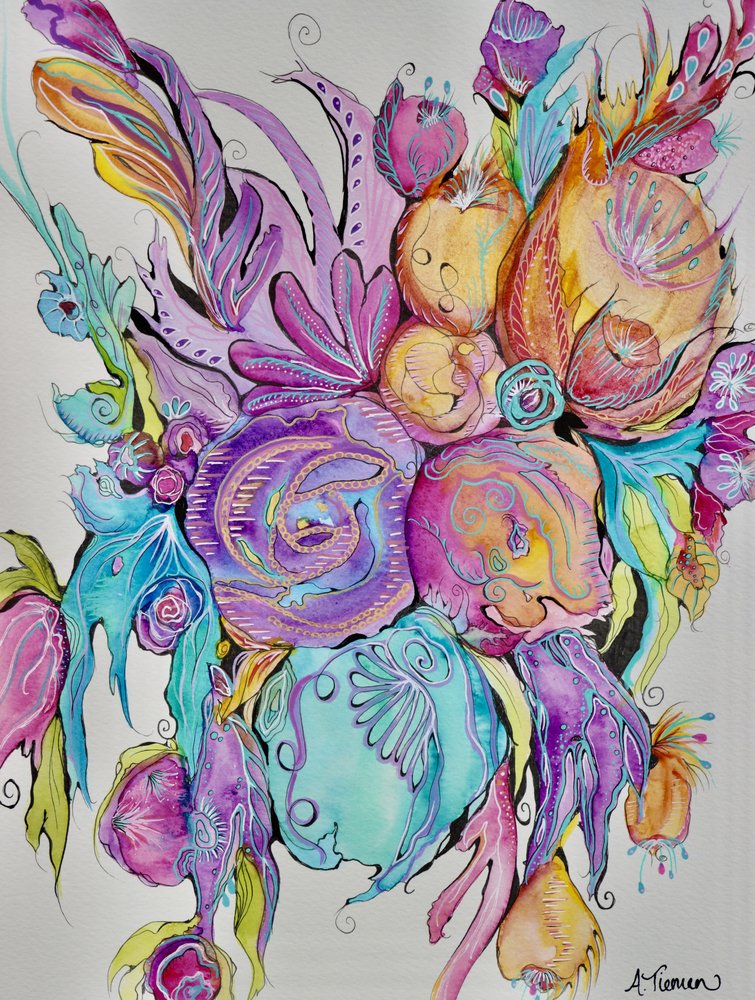 Fleurs fantaisistes et colorées - Amy Tieman