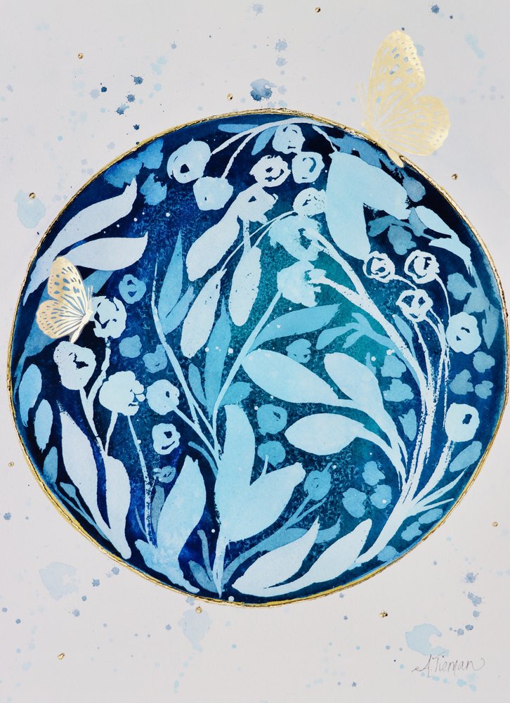 Jardin bleu Papillon doré - Amy Tieman