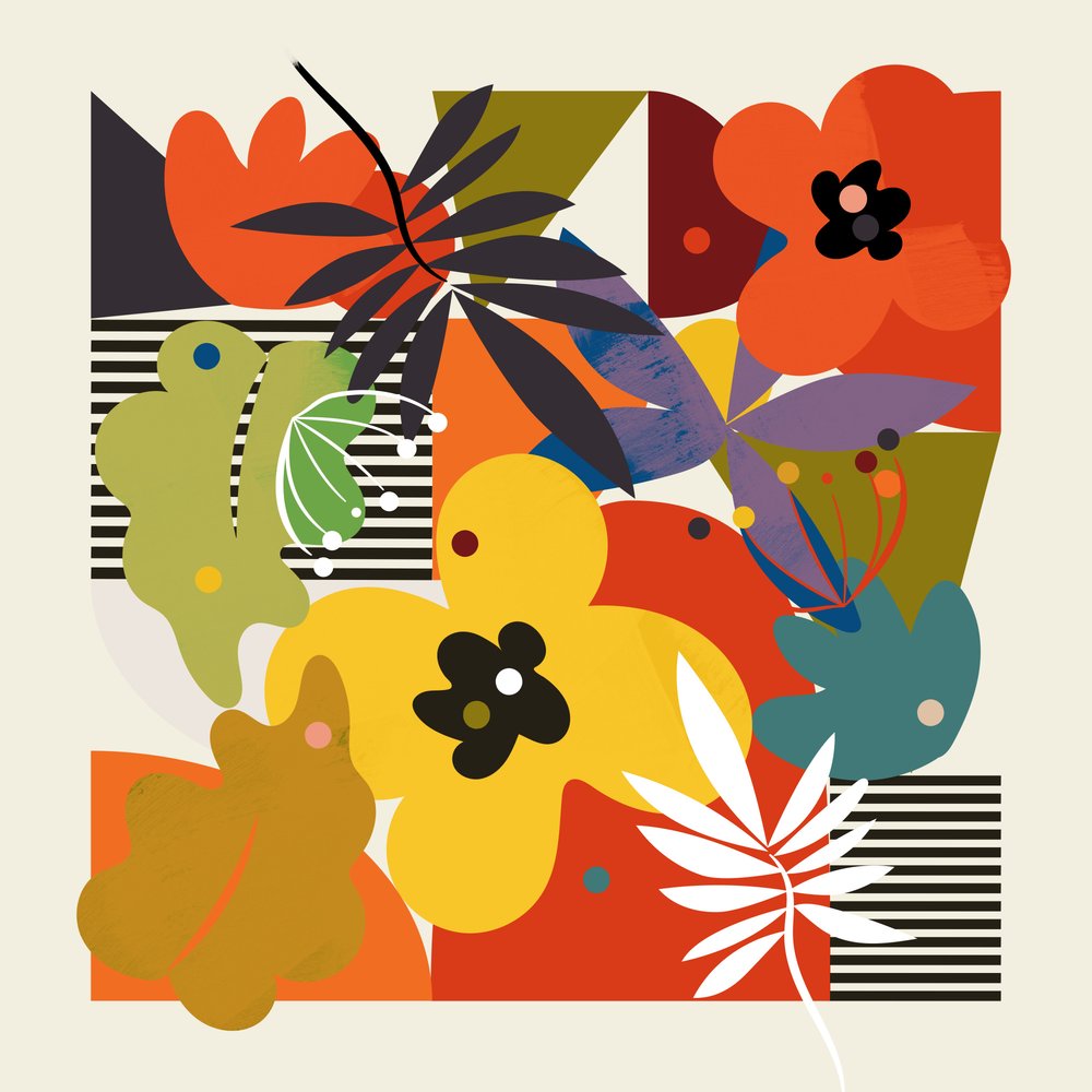 Cercles et fleurs minimalistes - Ana Rut Bre