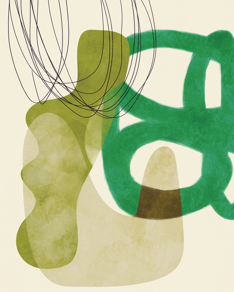 Lignes peintes Vert Beige Kopie - Ana Rut Bre