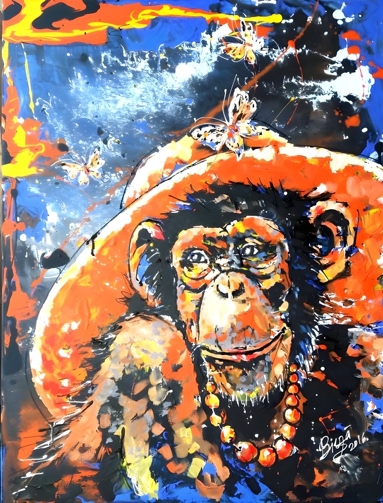 Un singe élégant coiffé d