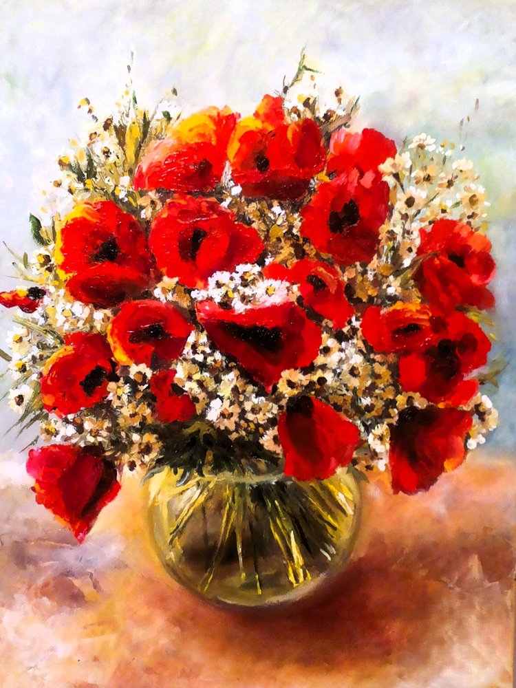Nature morte aux coquelicots éclatants - Anda Bieza