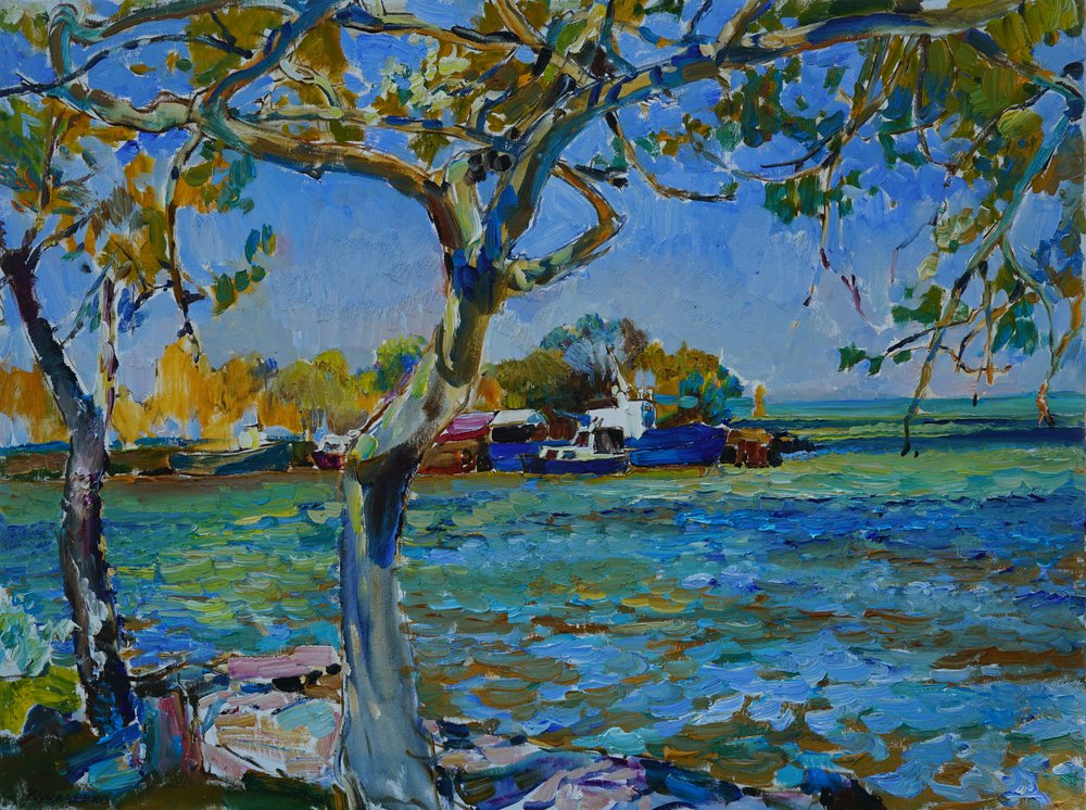 Sunny Riverbank Boats - Andrii Kutsachenko