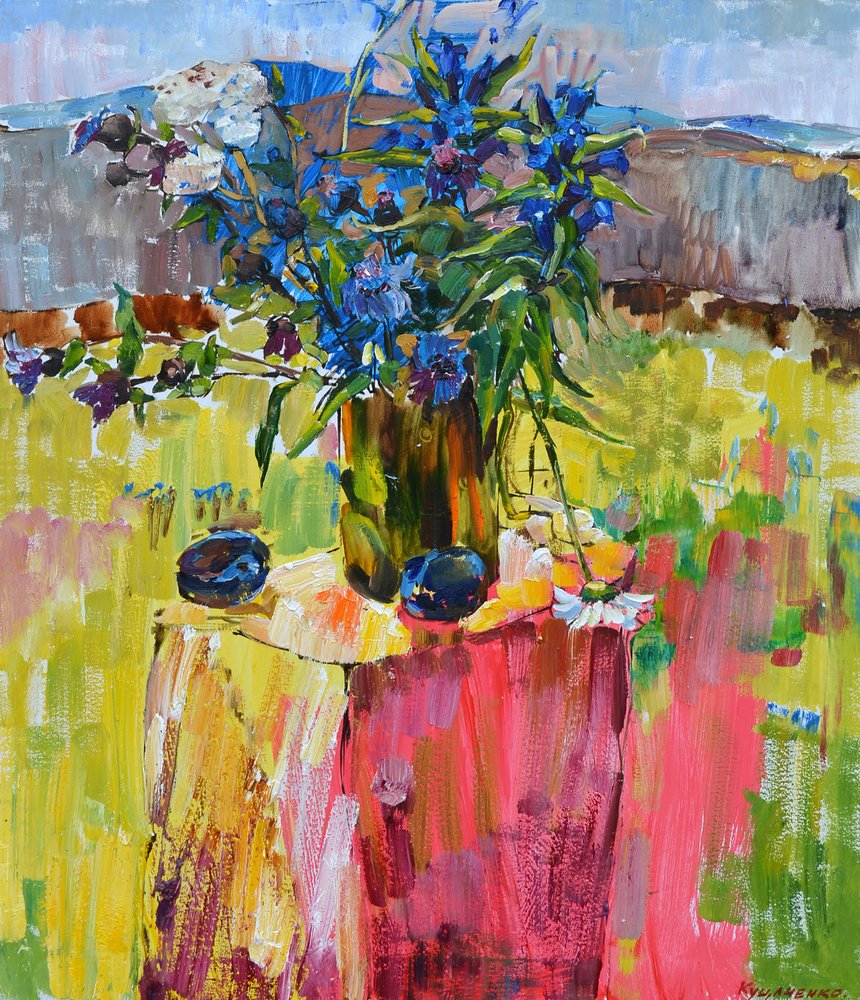 Nature morte dans un jardin haut en couleur - Andrii Kutsachenko