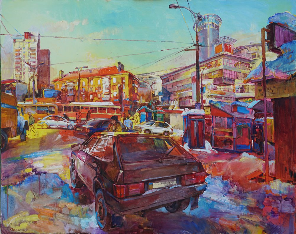Une rue animée en hiver - Andrii Kutsachenko