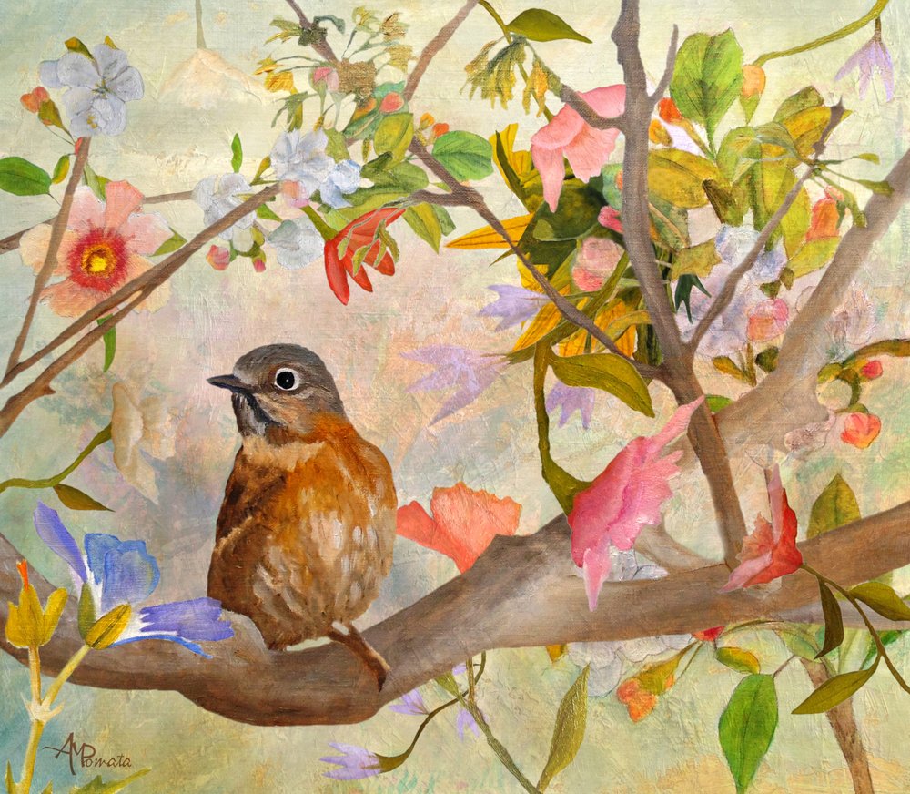 Un charmant oiseau en pleine floraison - Angeles M. Pomata