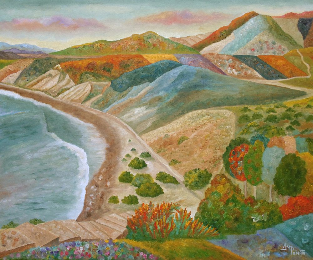 Vue sur les collines côtières aux couleurs chatoyantes - Angeles M. Pomata