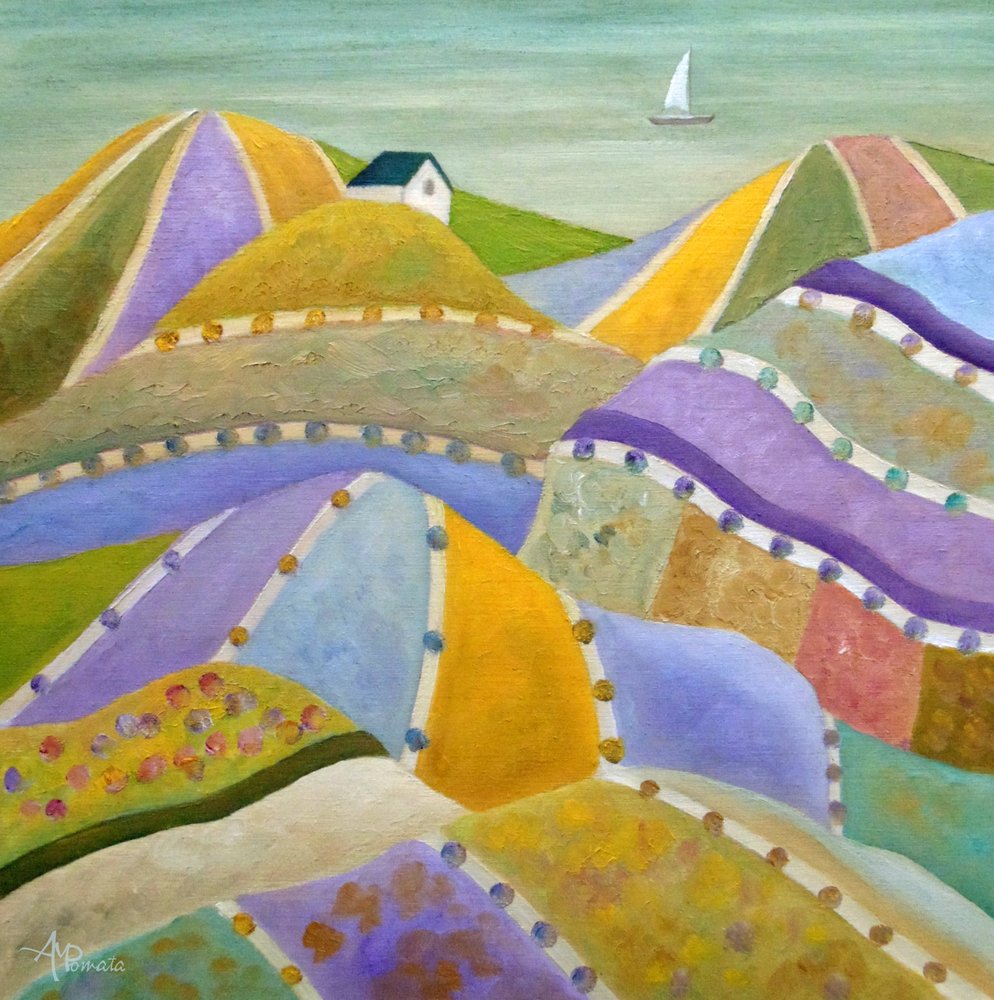 Collines en patchwork coloré - Angeles M. Pomata