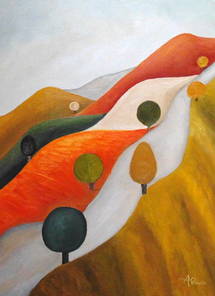 Des collines vallonnées aux couleurs chatoyantes - Angeles M. Pomata