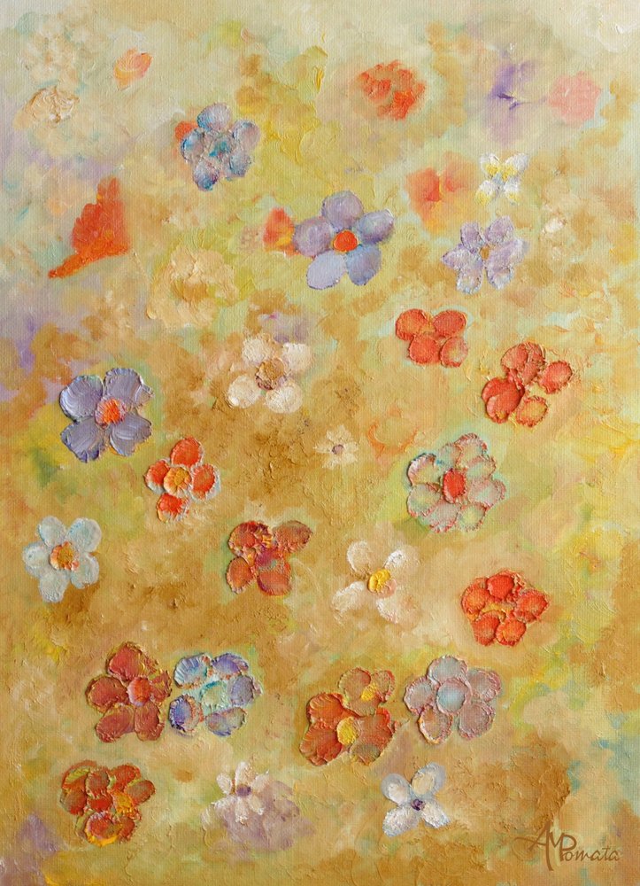 Fleurs colorées et texturées - Angeles M. Pomata