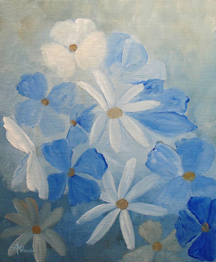 Fleurs bleues de rêve - Angeles M. Pomata