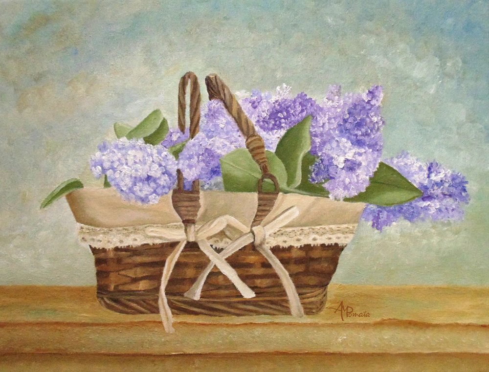 Panier « Lilas violet » - Angeles M. Pomata
