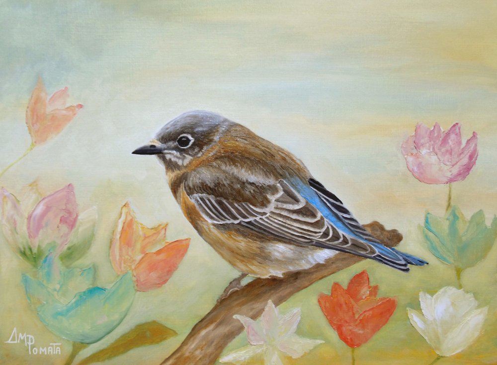 Fleur printanière aux oiseaux - Angeles M. Pomata