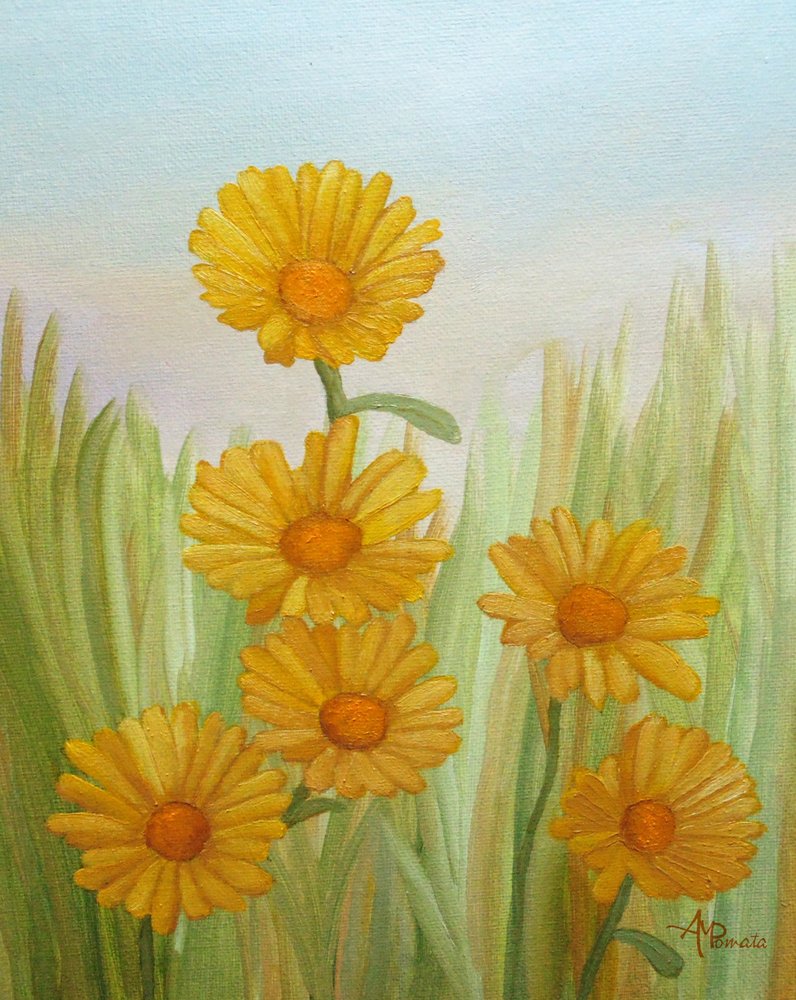 Prairie ensoleillée et jaune - Angeles M. Pomata