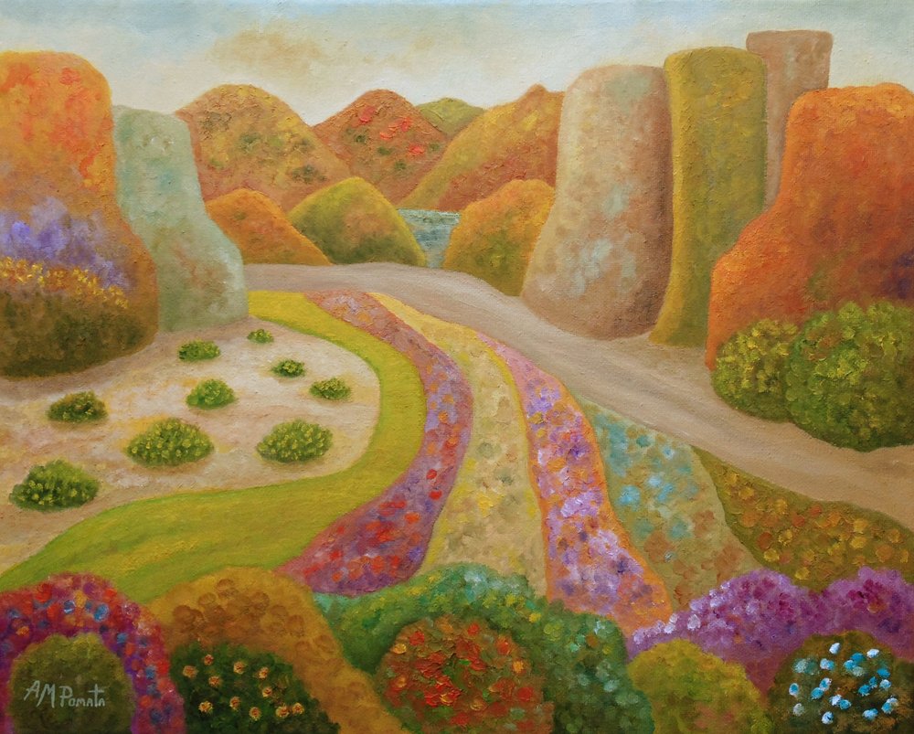 Allée de jardin aux couleurs vives - Angeles M. Pomata