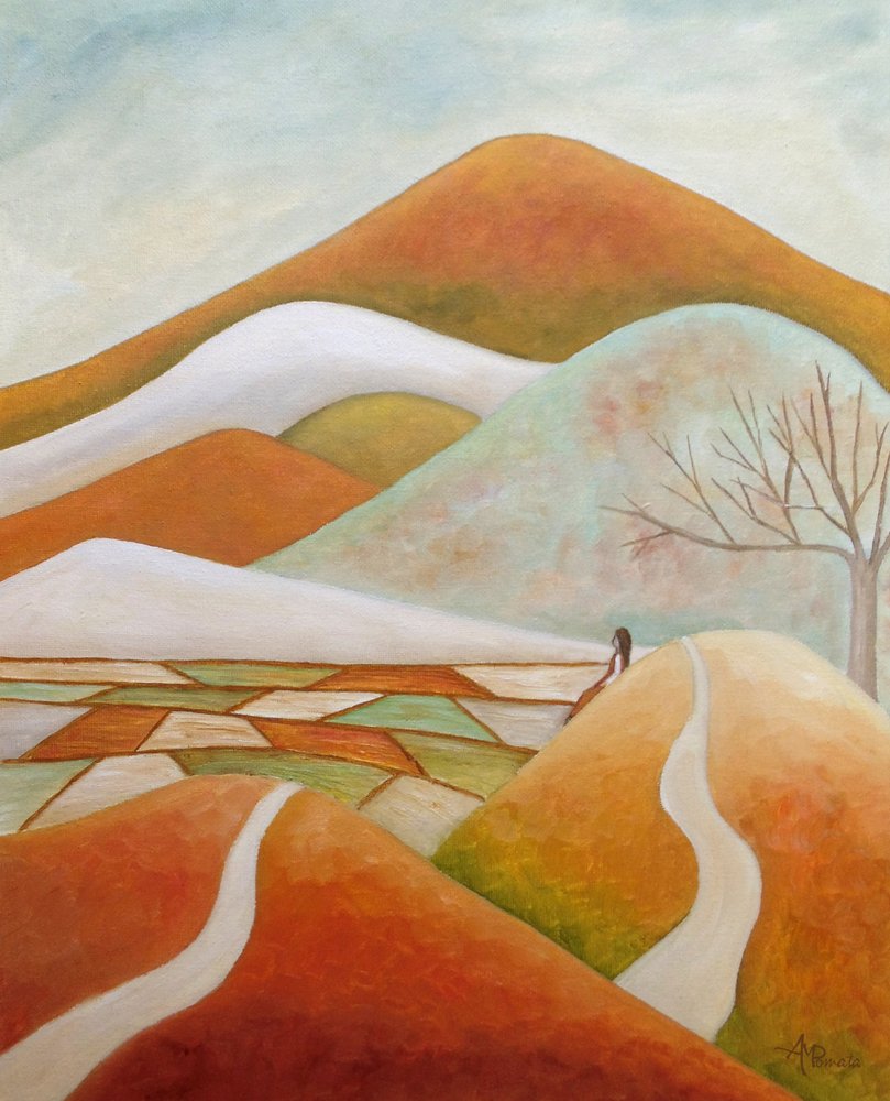 Une femme sur la colline d