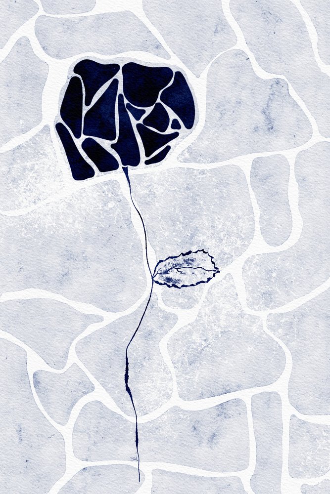 Rose bleue abstraite - Ankie Kooi
