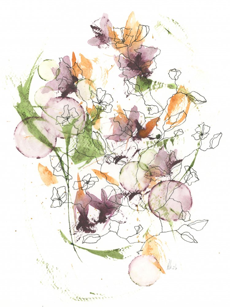 Fleurs abstraites à l