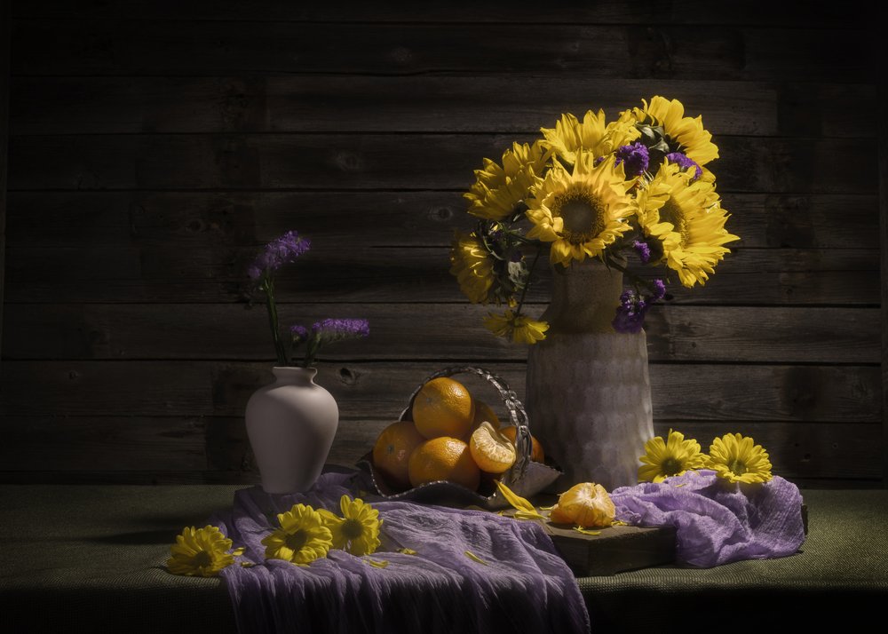 Tournesols mélancoliques et mandarines - Anna Qu