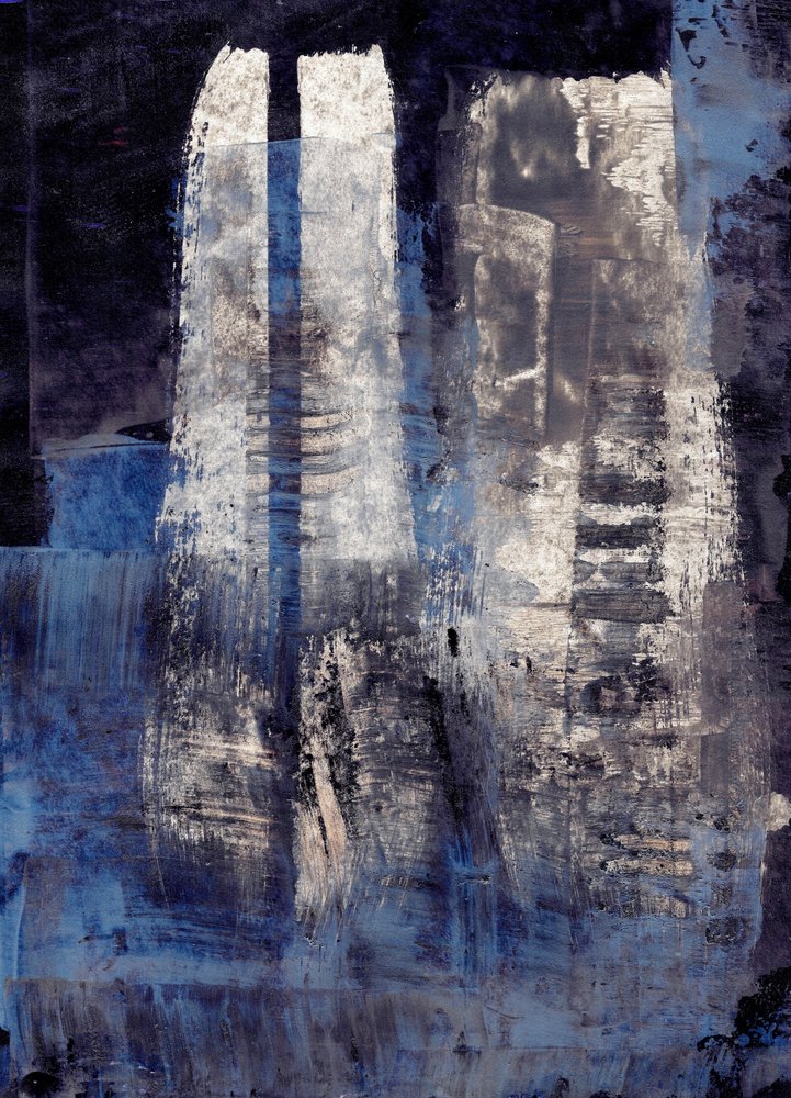 Abstraction bleu profond - Annick