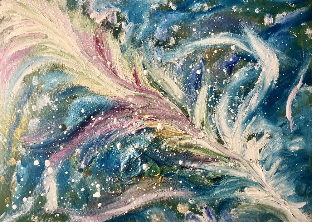 Plumes bleues scintillantes - Annika Tiren