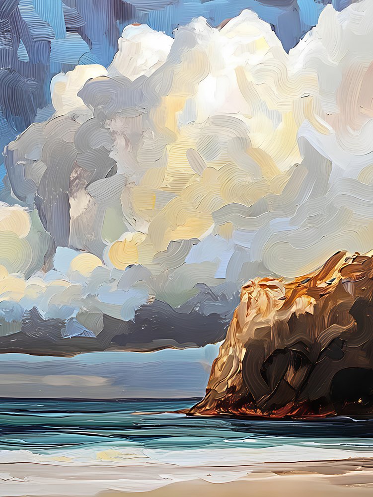 Des nuages au-dessus des falaises dorées - Avanesova Elena