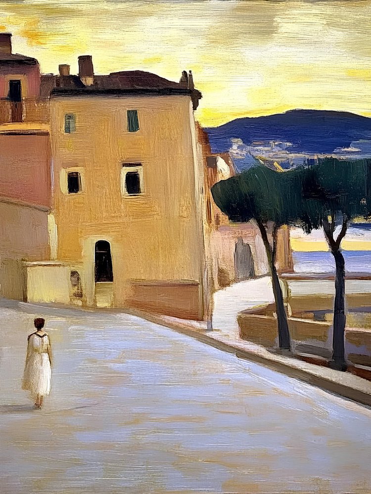Promenade en bord de mer au crépuscule - Avanesova Elena