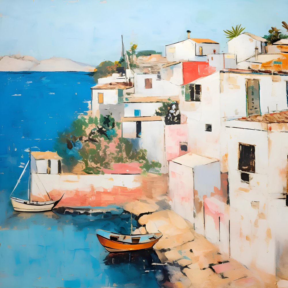 Village côtier méditerranéen - Avanesova Elena