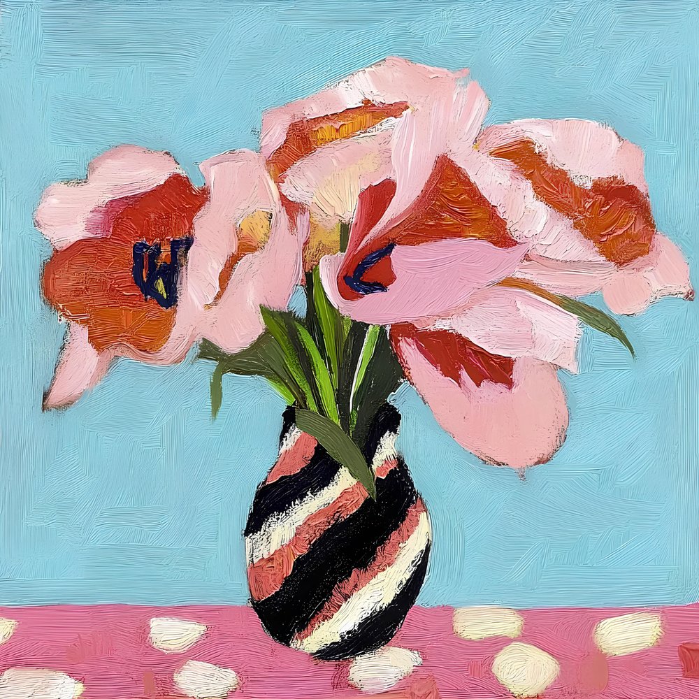 Nature morte aux tulipes roses - Avanesova Elena