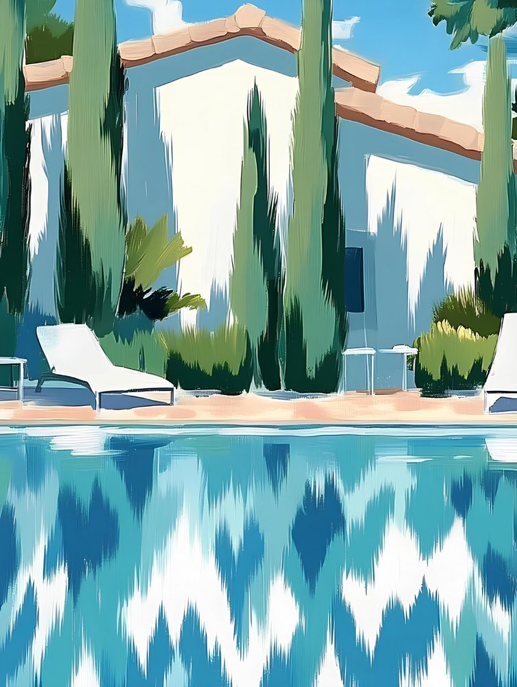 Réflexions au bord de la piscine - Avanesova Elena